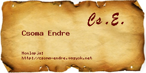 Csoma Endre névjegykártya